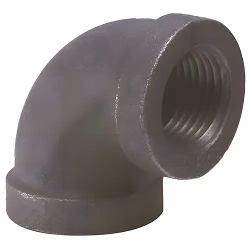 1-1/2" Black Malleable 90-Degree Elbow, Iron Material, 90 Degree Bend, 1-1/2" Fitting Size, Black Finish 1-1/2" Black Malleable 90-Degree Elbow, Iron Material, 90 Degree Bend, 1-1/2" Fitting Size, Black Finish