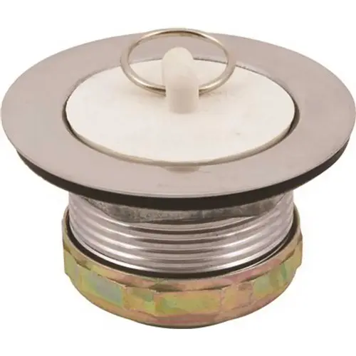 Wash Tray Plug with Stopper Stainless Steel Chrome