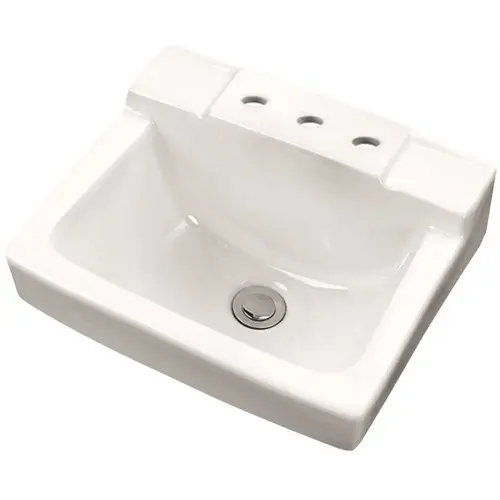 West Point 12 in. Space Saver Wall Hung Sink Basin in White
