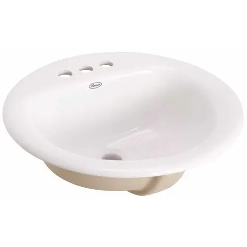 Select 19 in. Round Drop-in Bathroom Sink in White Select 19 in. Round Drop-in Bathroom Sink in White