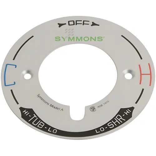 Temptrol 4 in. Dia x 0.1 in. L Escutcheon Dial Plate Model A in Chrome for Symmons Temptrol Shower Systems Temptrol 4 in. Dia x 0.1 in. L Escutcheon Dial Plate Model A in Chrome for Symmons Temptrol Shower Systems