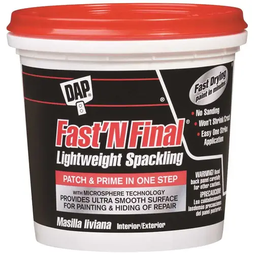 Spackling Paste White, White, 1 pt Tub Spackling Paste White, White, 1 pt Tub