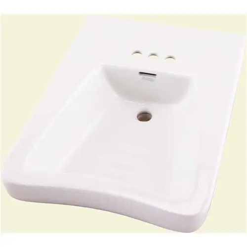 Eaton Wall-Mount Bathroom Sink in White with Overflow Drain Eaton Wall-Mount Bathroom Sink in White with Overflow Drain