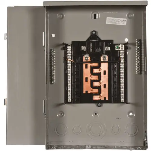 PL Series 100 Amp 12-Space 24-Circuit Main Breaker Outdoor Load Center Gray PL Series 100 Amp 12-Space 24-Circuit Main Breaker Outdoor Load Center Gray