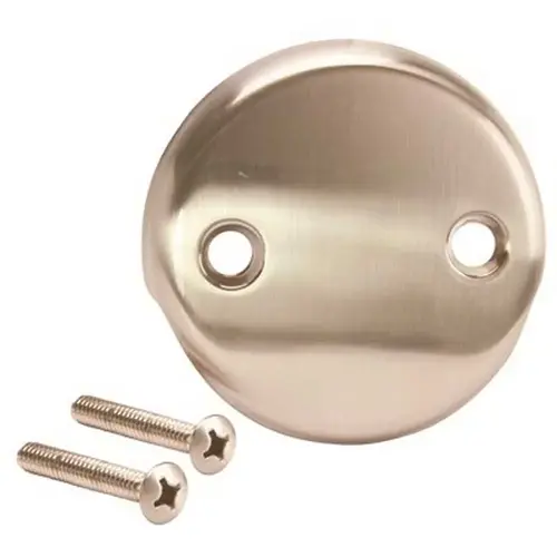 Bath Drain Face Plate 2 Hole Brushed Nickel Bath Drain Face Plate 2 Hole Brushed Nickel
