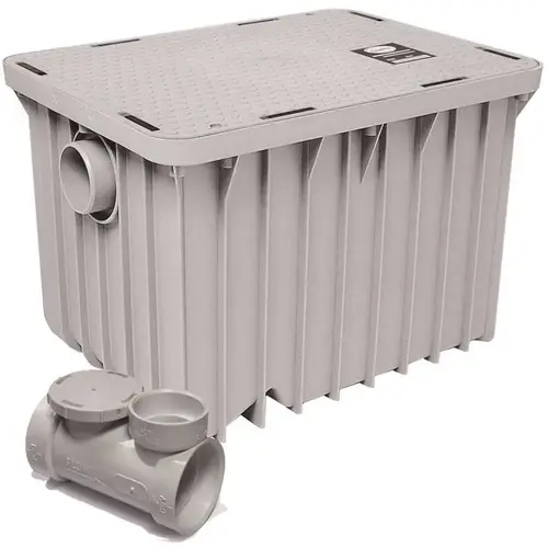 Endura 23.50 in. x 17.50 in. x 16.30 in. Polypropylene Above/Below Ground Grease Trap GREY Gray Endura 23.50 in. x 17.50 in. x 16.30 in. Polypropylene Above/Below Ground Grease Trap GREY Gray