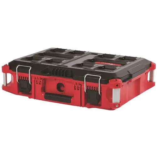 PACKOUT Tool Box, Polymer/Metal, 22.1 in W x 16.1 in D x 6.6 in H, Red/Black