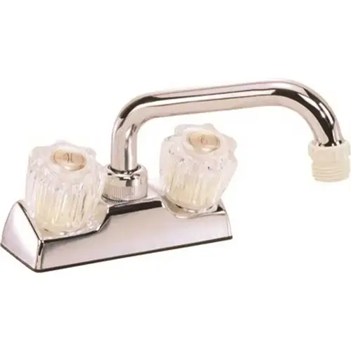 2-Handle Utility Faucet In Chrome With Acrylic Handles