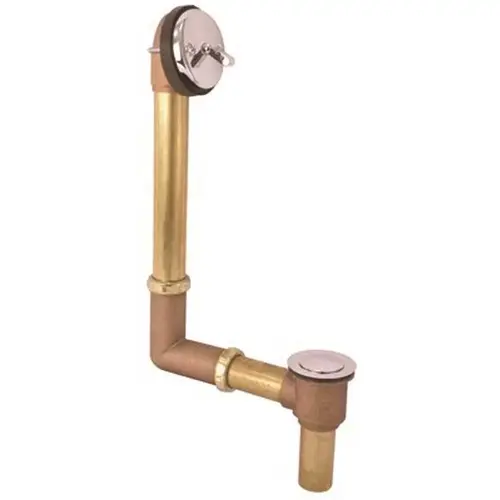Brass Pop-Up Drain Tub Drain Assembly in Chrome Brass Pop-Up Drain Tub Drain Assembly in Chrome
