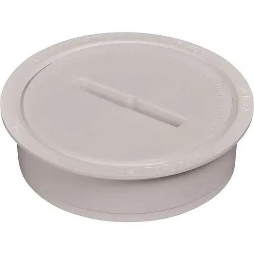 4 in. IPS DWV PVC Snap-In Cleanout with Plug White