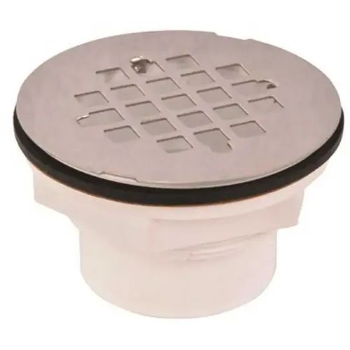 2in. Shower Drain With 4-1/4in. Stainless Steel Strainer Color/Finish Family