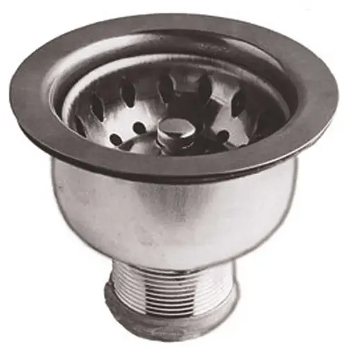 Deep Cup Basket Strainer without Tailpiece in Chrome