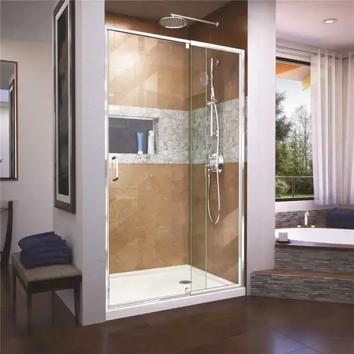 Flex 38 to 42 in. x 72 in. Framed Pivot Shower Door in Chrome Flex 38 to 42 in. x 72 in. Framed Pivot Shower Door in Chrome