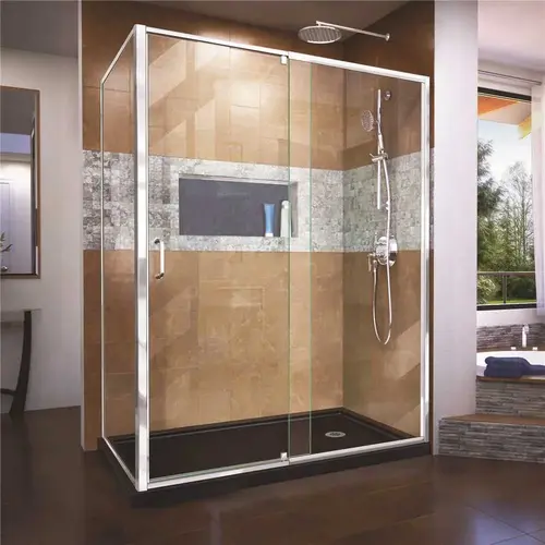 Flex 56 7/16 to 60 7/16 in. x 72 in. Framed Pivot Shower Enclosure in Chrome Flex 56 7/16 to 60 7/16 in. x 72 in. Framed Pivot Shower Enclosure in Chrome
