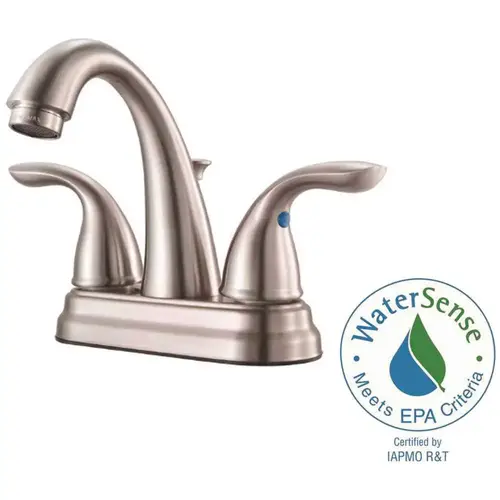 Pfirst Series 4 in. Centerset 2-Handle Bathroom Faucet in Brushed Nickel