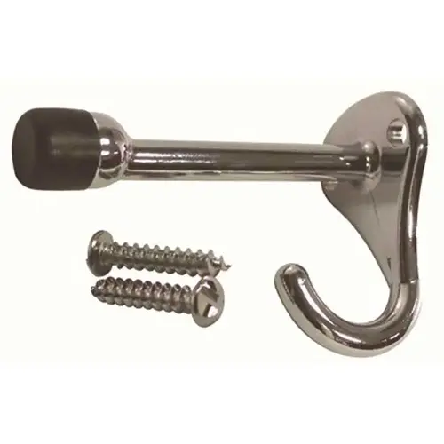Combination Coat Hook and Bumper Chrome
