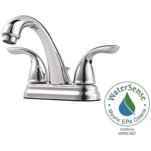 Pfirst Series 4 in. Centerset 2-Handle Bathroom Faucet with Hi-Arc Spout in Polished Chrome