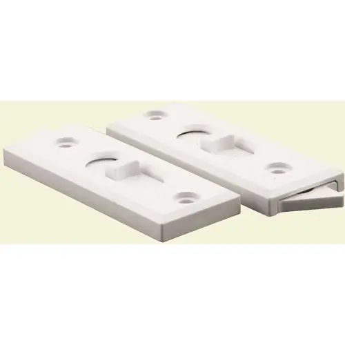 H.C. 2-1/8 in. White Plastic Single or Double Hung Window Tilt Sash Lock Pair