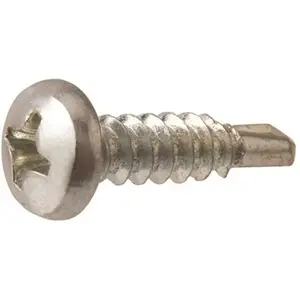 Crown Bolt 19425 #8-18 in. x 1 in. Pan Head Phillips Self-Drilling Screw Zinc - pack of 30