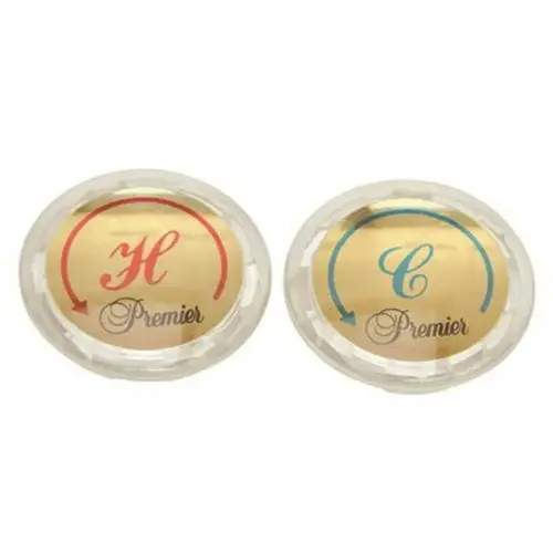 Hot and Cold Index Buttons Pair Clear