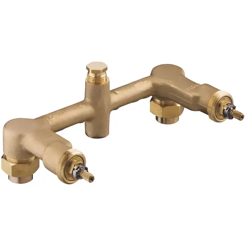 Wall-Mount 2-Handle Valve System for 8 in. Centers Brass Wall-Mount 2-Handle Valve System for 8 in. Centers Brass