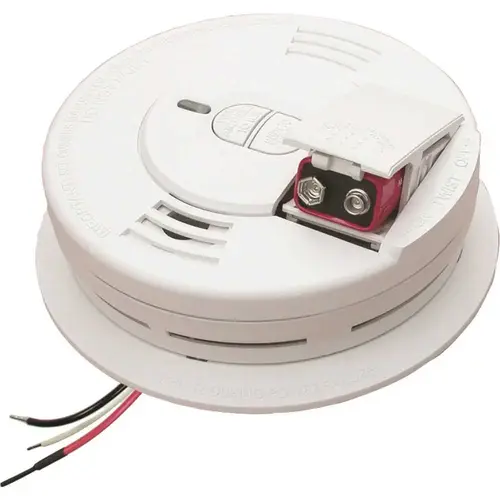 Hardwire Smoke Detector with 9-Volt Battery Backup, Adapters, Ionization Sensor, Test/Hush Button White
