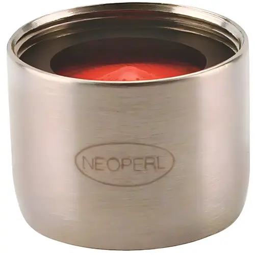 Perlator 2.2 Gpm 55/64"-27 Regular Female Faucet Aerator, Brass Material, 1" Width, 0.75" Height, Brushed Nickel Finish Perlator 2.2 Gpm 55/64"-27 Regular Female Faucet Aerator, Brass Material, 1" Width, 0.75" Height, Brushed Nickel Finish