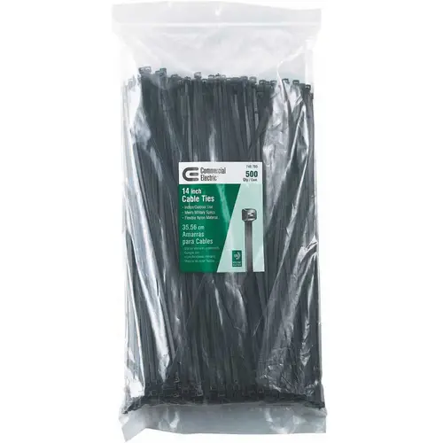 14 in. Cable Ties in Black - pack of 500 14 in. Cable Ties in Black - pack of 500