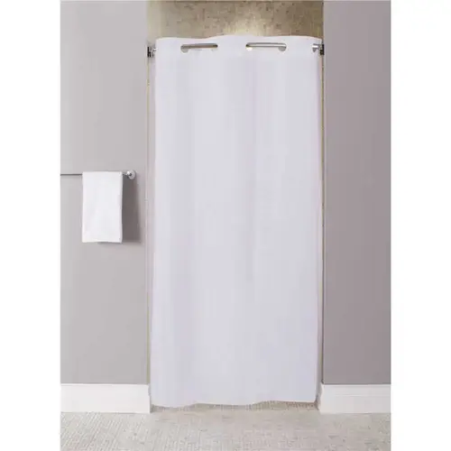 Stall Size 42 in. x 74 in. White 10-Gauge Shower Curtain