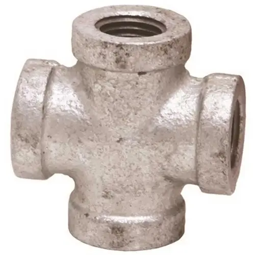 1/4 in. Galvanized Malleable Cross Silver 1/4 in. Galvanized Malleable Cross Silver