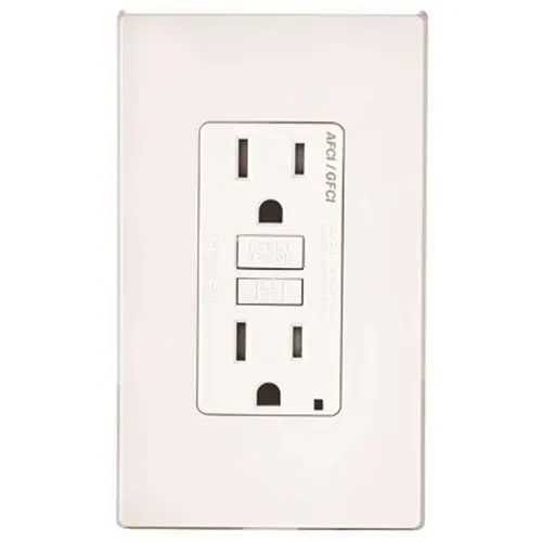 15 Amp 125-Volt Duplex Self-Test SmartlockPro Tamper Resistant AFCI/GFCI Dual Function Outlet, White