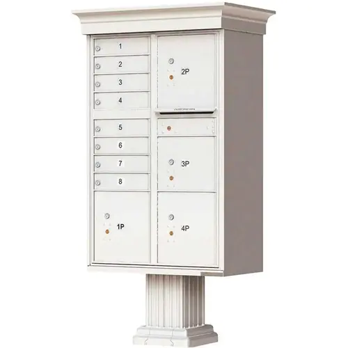 1570 Series 8-Mailboxes, 1-Outgoing, 4-Parcel Lockers, Vital Cluster Box Unit with Vogue Classic Accessories Postal Gray 1570 Series 8-Mailboxes, 1-Outgoing, 4-Parcel Lockers, Vital Cluster Box Unit with Vogue Classic Accessories Postal Gray