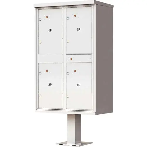 1590 Valiant Postal Gray 4-Compartment Parcel Lockers Pedestal Mount Mailbox 1590 Valiant Postal Gray 4-Compartment Parcel Lockers Pedestal Mount Mailbox
