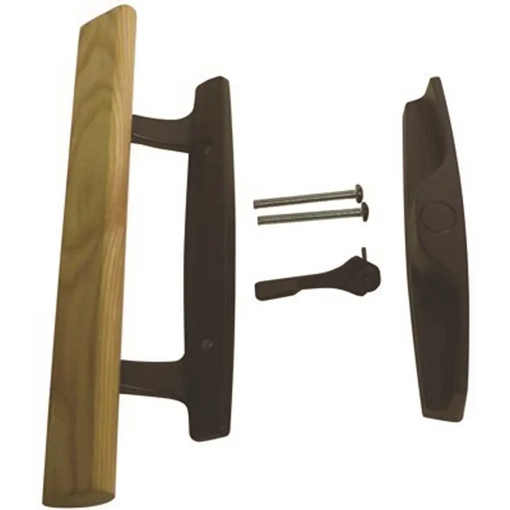 Brixwell 3-15/16 in. Hole Centers Sliding Patio Glass Door Handle Set Black 13-154