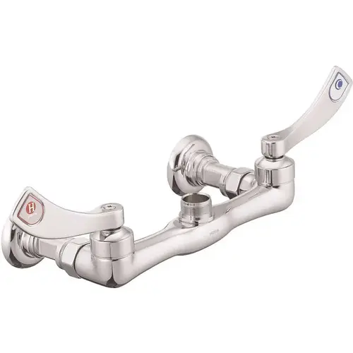 Commercial Wall-Mounted Utility Sink Faucet without Spout, Lever Handles, Chrome Commercial Wall-Mounted Utility Sink Faucet without Spout, Lever Handles, Chrome