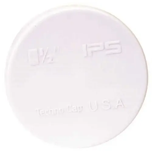 87505 Techno-Caps PVC Heavy-Duty Test Cap Tests 2 In. Pipe White