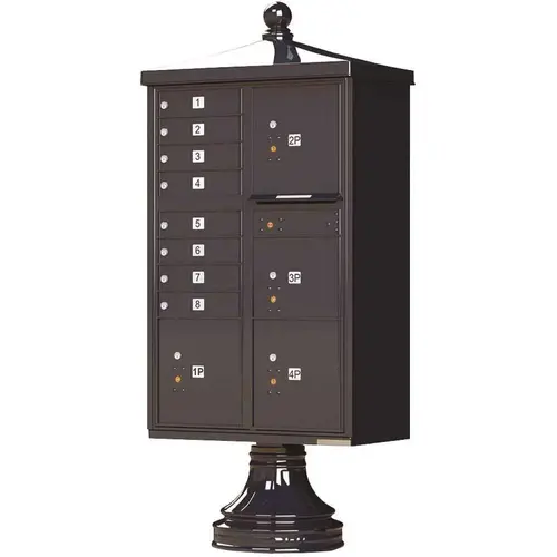 1570 Series 8-Mailboxes, 1-Outgoing, 4-Parcel Lockers, Vital Cluster Box Unit with Vogue Traditional Accessories Black Pebble 1570 Series 8-Mailboxes, 1-Outgoing, 4-Parcel Lockers, Vital Cluster Box Unit with Vogue Traditional Accessories Black Pebble