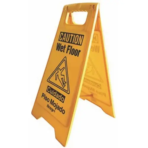 25 in. English and Spanish Caution Wet Floor Sign in Yellow 25 in. English and Spanish Caution Wet Floor Sign in Yellow