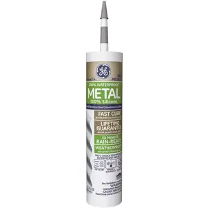 GE 2708924 Silicone 2*+ Metal Sealant 10.1oz Metallic Gray Aluminum