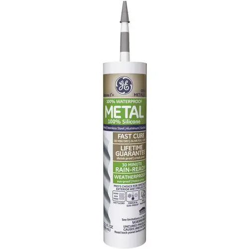 Silicone 2*+ Metal Sealant 10.1oz Metallic Gray Aluminum
