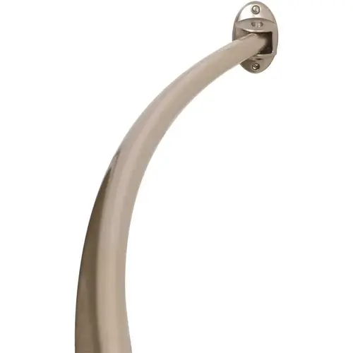 60 in. Neverrust Permanent Mount Curved Shower Rod in Brushed Nickel - pack of 6 60 in. Neverrust Permanent Mount Curved Shower Rod in Brushed Nickel - pack of 6