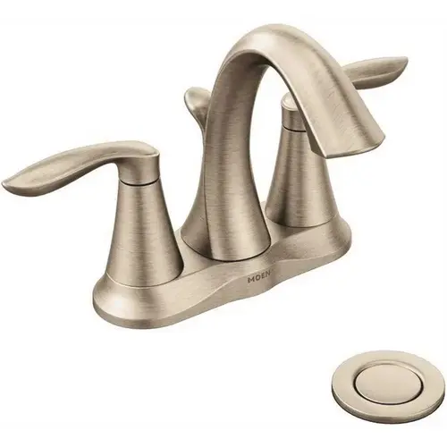 Eva 4 in. Centerset 2-Handle High-Arc Bathroom Faucet in Brushed Nickel Eva 4 in. Centerset 2-Handle High-Arc Bathroom Faucet in Brushed Nickel