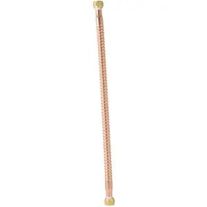 HOME-FLEX HFWCC-07-24 3/4 in. FIP x 3/4 in. FIP x 24 in. Copper Water Heater Connector Bronze/Copper Metallic