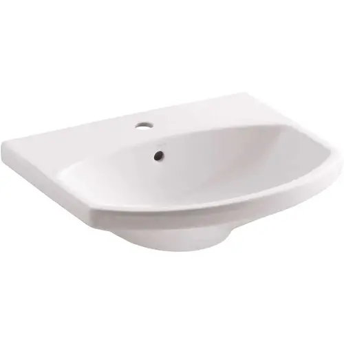 Cimarron 3-5/8 in. Vitreous China Pedestal Sink Basin in White with Overflow Drain Cimarron 3-5/8 in. Vitreous China Pedestal Sink Basin in White with Overflow Drain