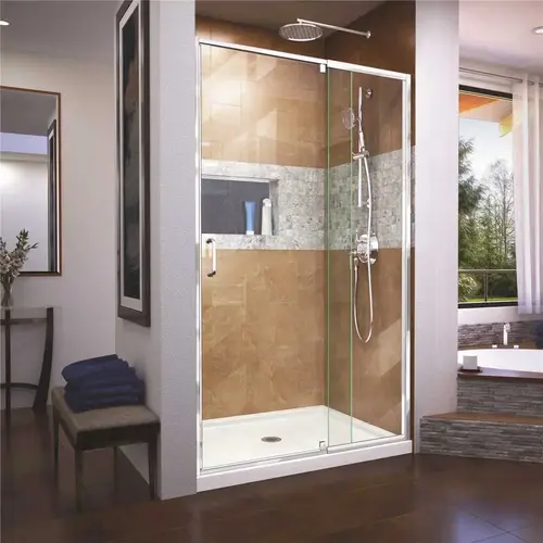 Flex 44 to 48 in. x 72 in. Framed Pivot Shower Door in Chrome Flex 44 to 48 in. x 72 in. Framed Pivot Shower Door in Chrome