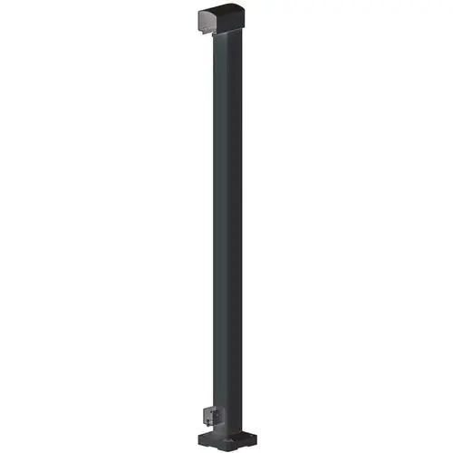Aluminum Railing 2 in. x 2 in. x 42 in. Black Aluminum End Post
