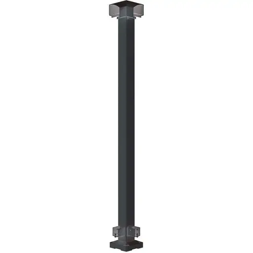 Aluminum Railing 2 in. x 2 in. x 42 in. Black Aluminum Corner Post