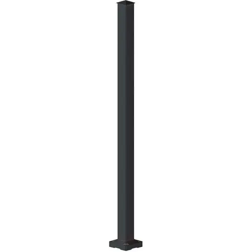 Aluminum Railing 2 in. x 2 in. x 42 in. Black Aluminum Stair Post