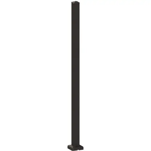 Aquatine 2 in. x 2 in. x 4.18 ft. Black Aluminum Hard Surface Pool Fence Post