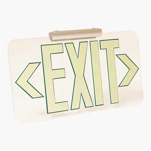 Patented UL Listed Clear Lucite Photoluminescent UL924 Emergency Exit Sign(LED Lighting Compliant) Mounting Kit Included Green